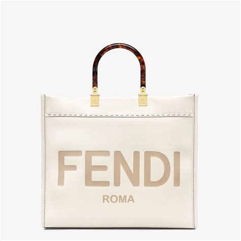 fendi sunshine shopper white|Fendi sunshine tote medium.